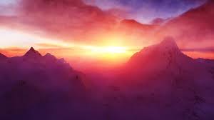 Sunrise in mountains